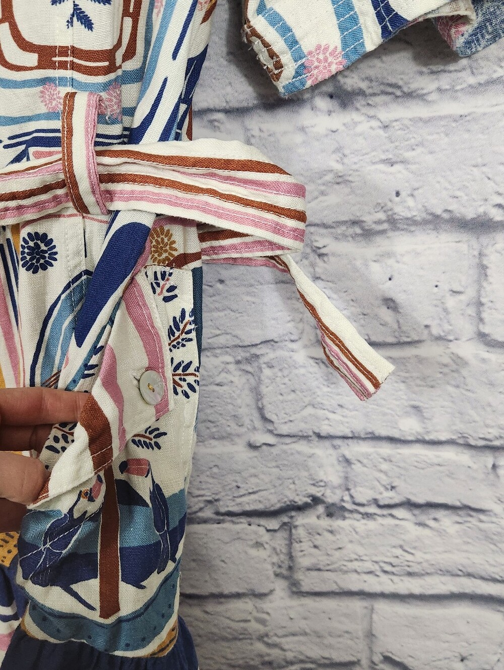 Farm Rio Cerrado Stamps Mini Dress - Picture 10 of 13